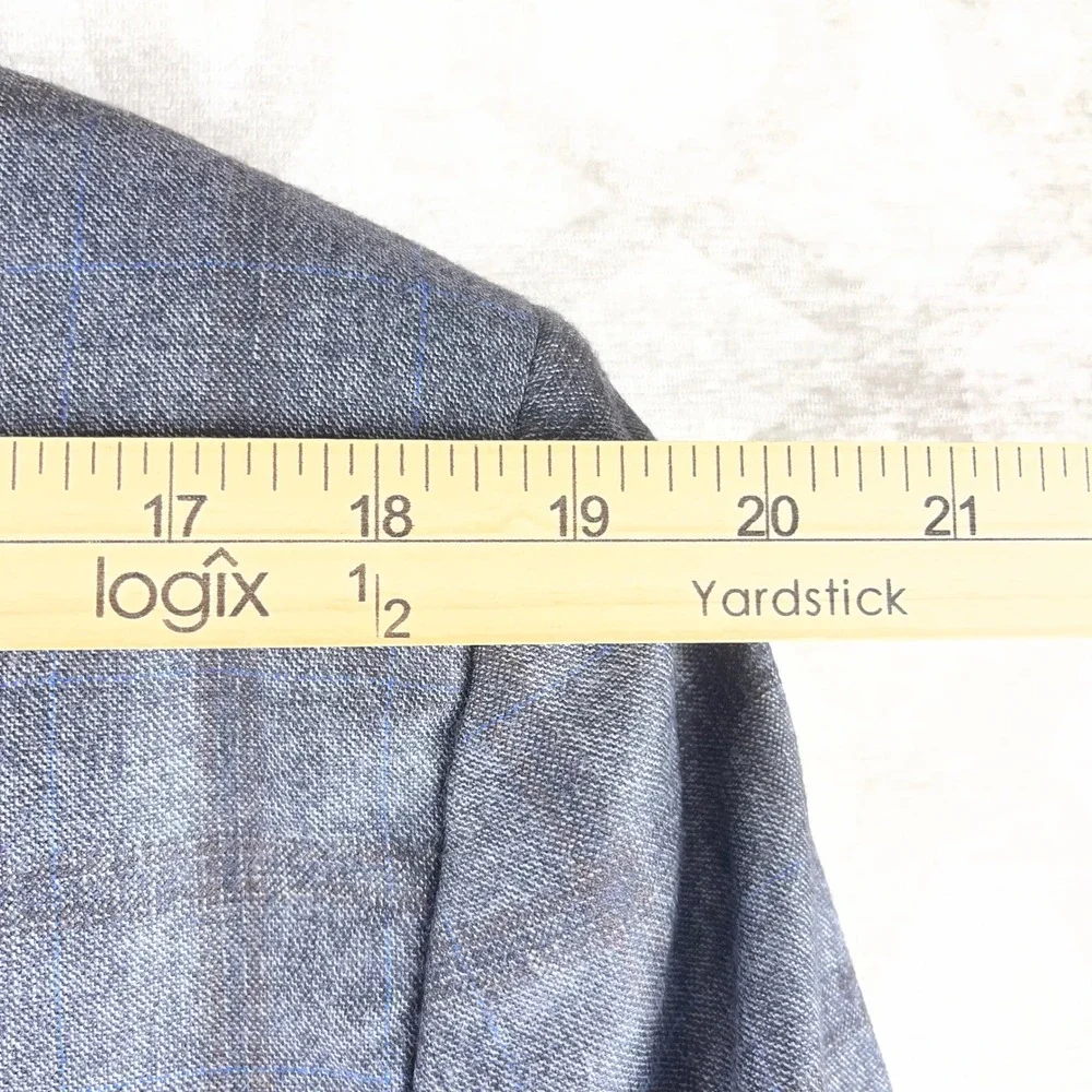 Brooks Brothers Regent Sport Coat Mens 44R Grey Plaid E.Thomas Wool Blazer Italy